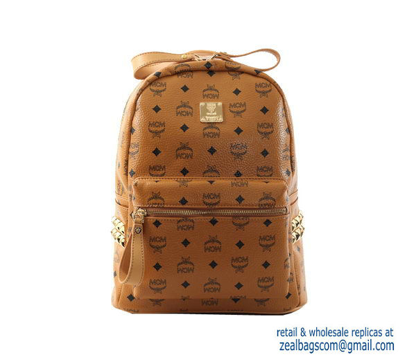 High Quality Replica MCM Stark Backpack Grainy Leather 40123 Camel